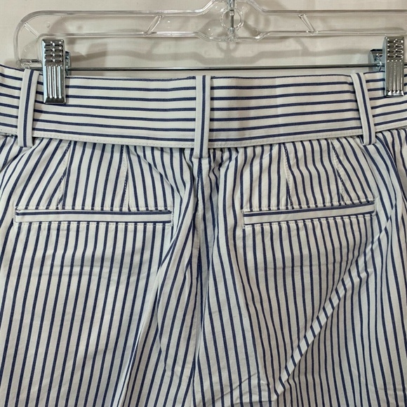 Talbots Women NWT Tie Waist Wide Leg Crop Pants in Blue Stripe Size 10 - Picture 7 of 8